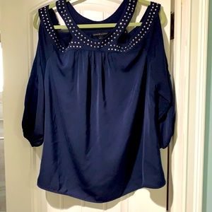 Navy blue off the shoulder top
